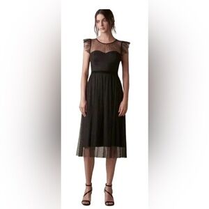 Jason Wu Dress Illusion Mesh Midi Black Polka Dot Event Classic Party Holiday 10